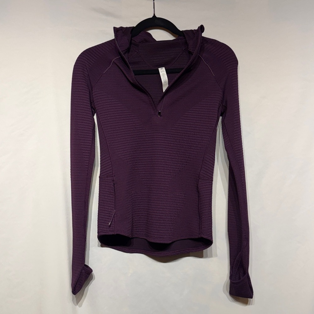 Lululemon Ventscape Hooded Balaclava Long Sleeve Dramatic Magenta Size 2 - Picture 7 of 11